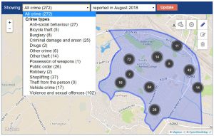 Crime map August 2018