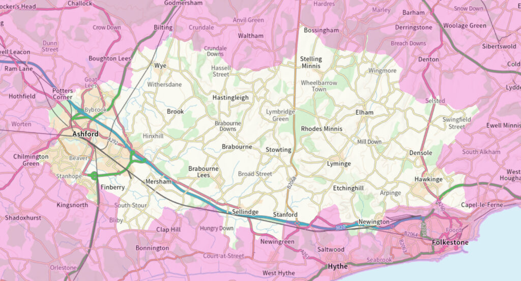 Map of Ashford Parliamentary Election Constituency